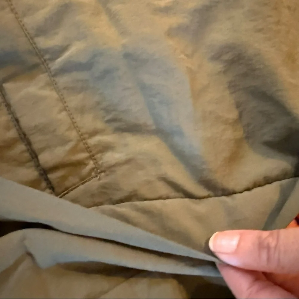 Eddie Bauer women’s Olive Green Windbreaker Jacket sz XL crop high neck full zip - Picture 6 of 10